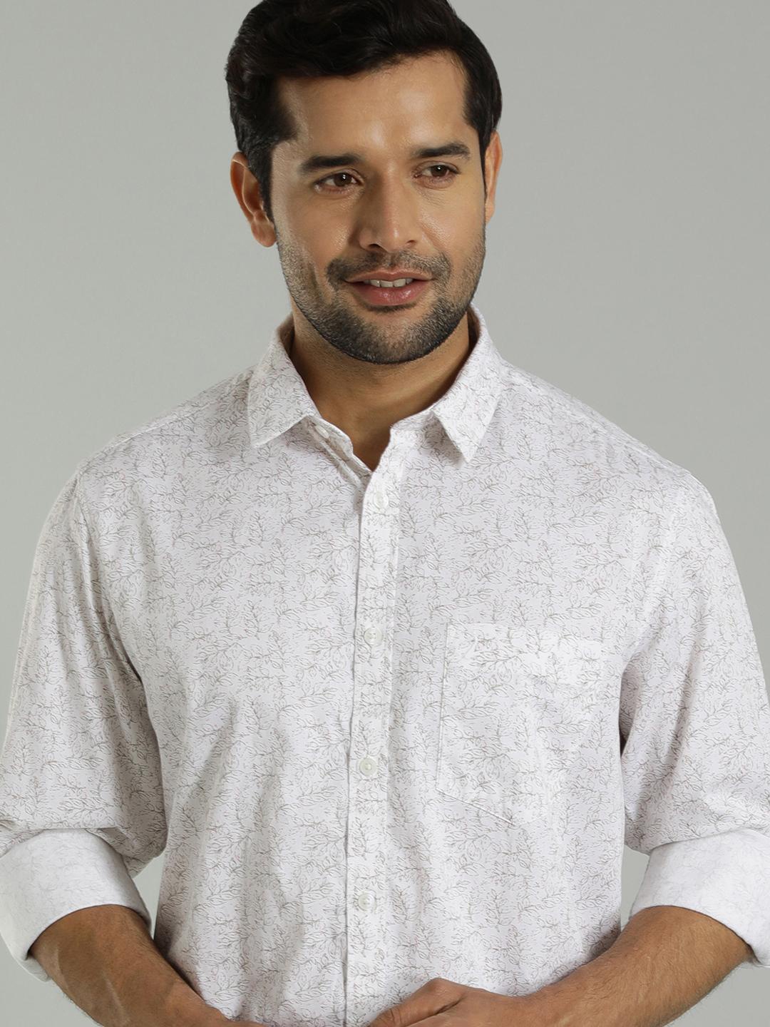 

Indian Terrain Slim Fit Floral Cotton Printed Casual Shirt, White