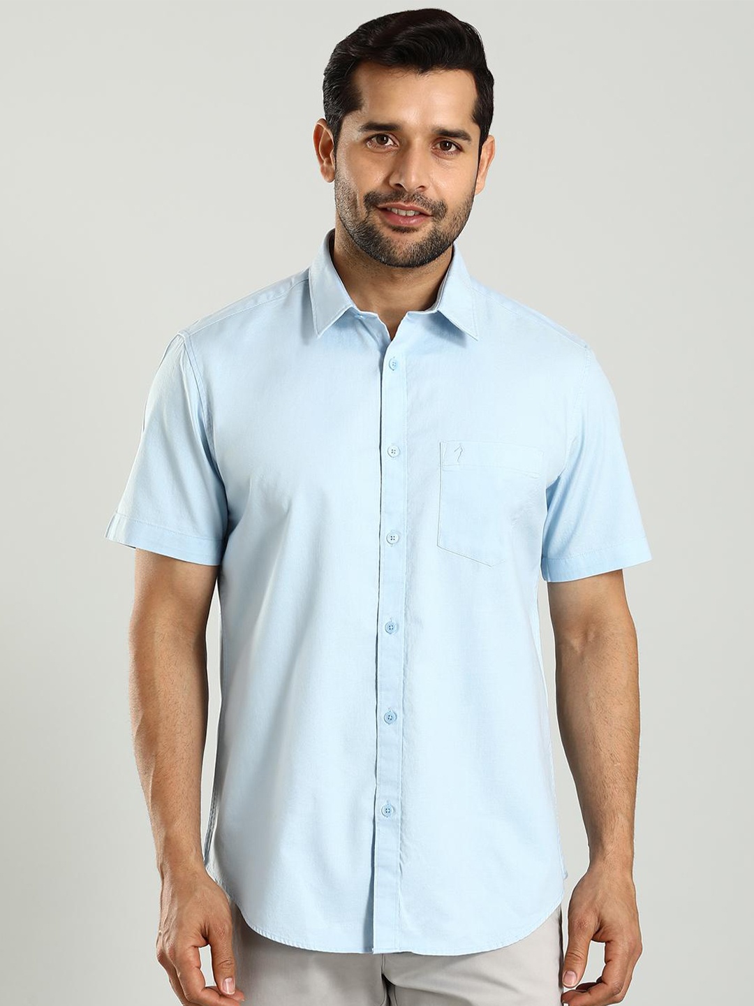 

Indian Terrain Classic Slim Fit Cotton Casual Shirt, Blue