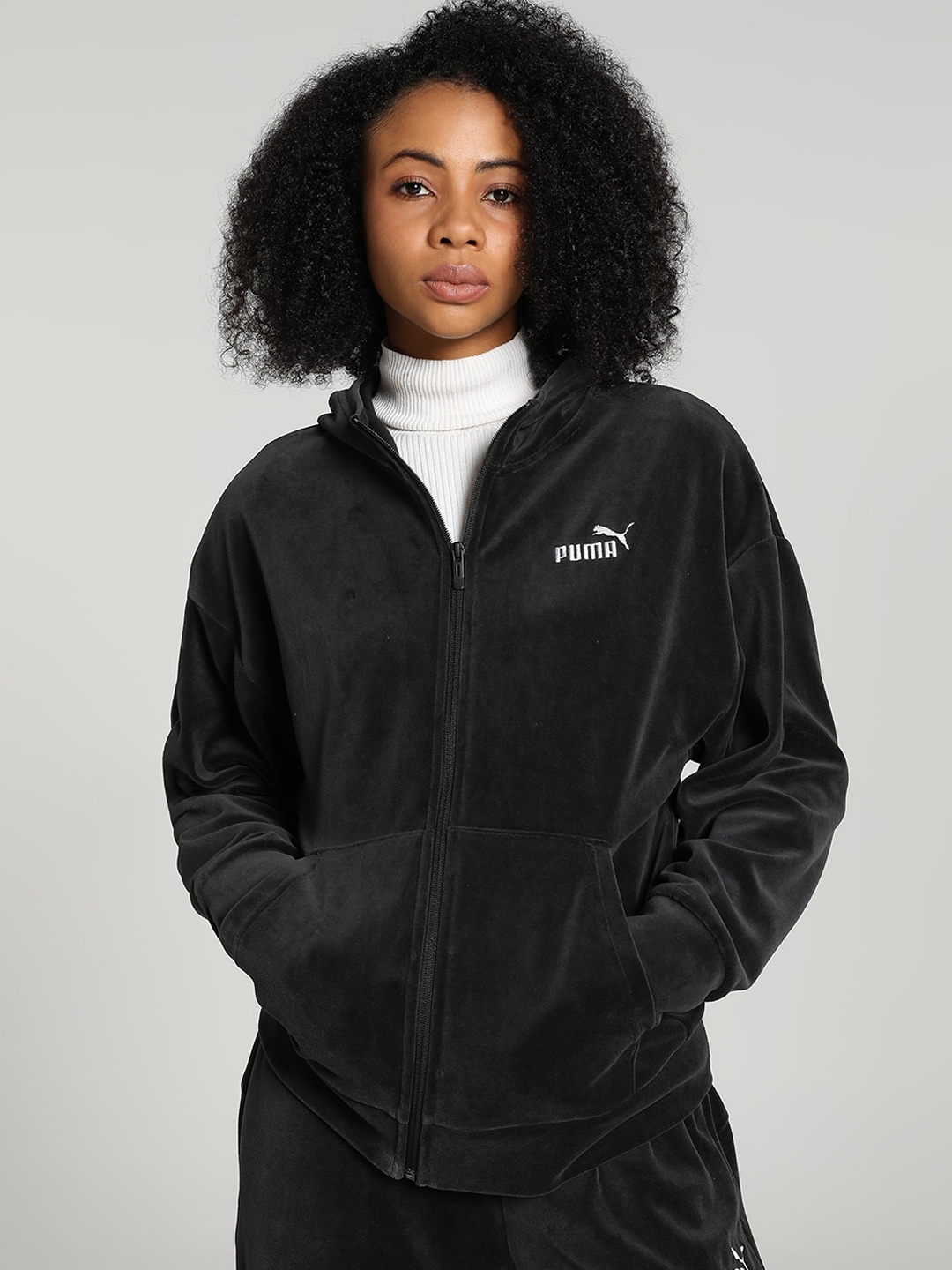 

Puma Essentials Elevated Full-Zip Hoodie Jacket, Black