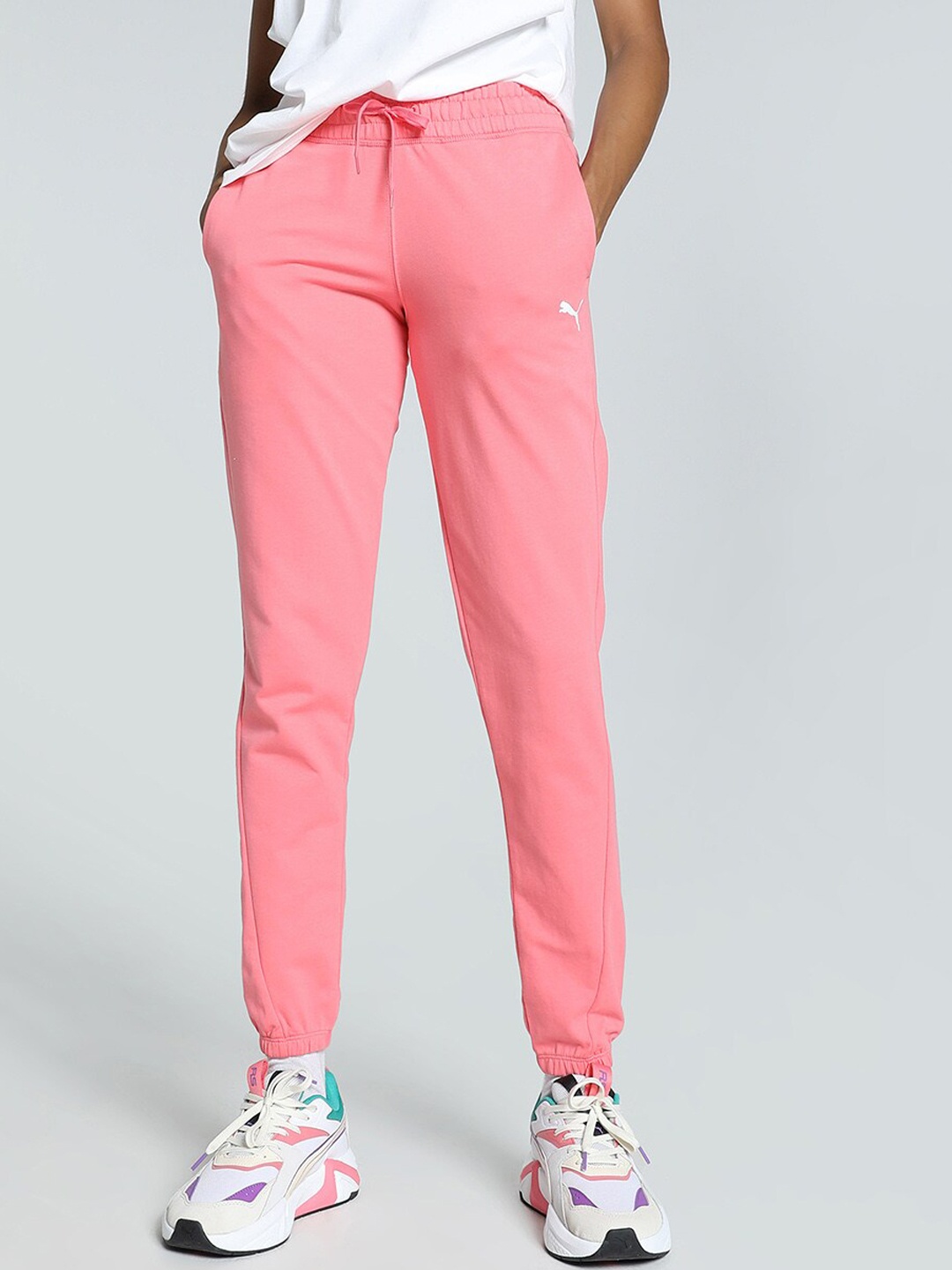 

Puma Motion Women Slim Fit Cotton Joggers Pants, Pink