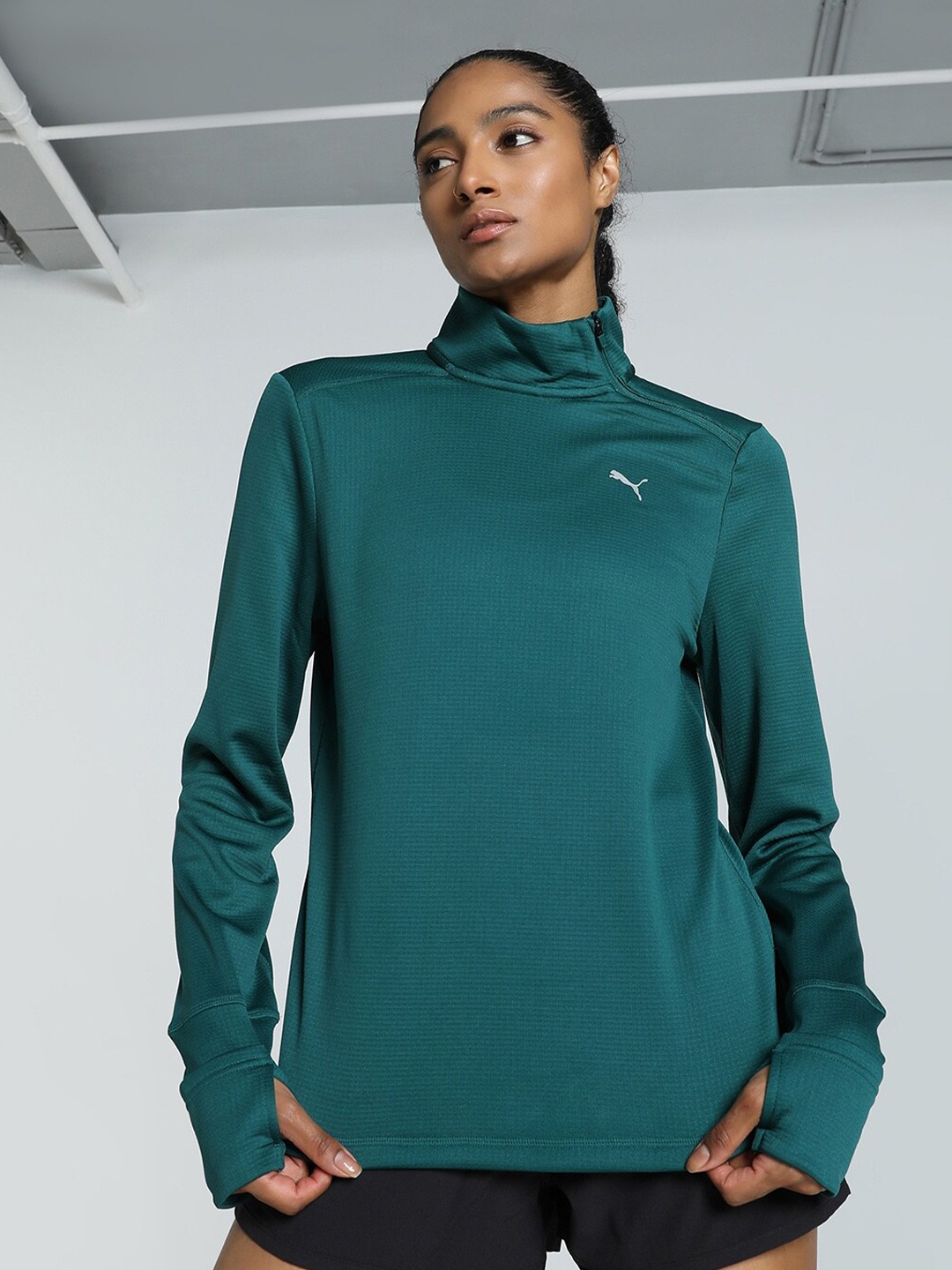 

Puma Micro Fleece Running Pullover, Green