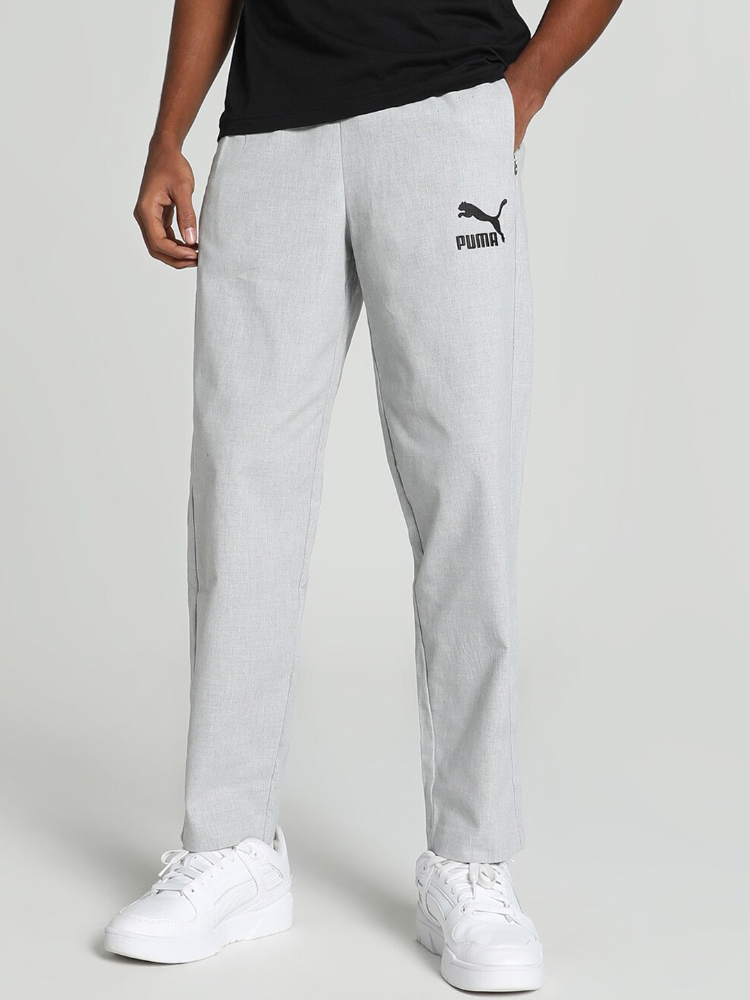 

Puma Unisex LUXE SPORT T7 Cotton Track Pants, Grey