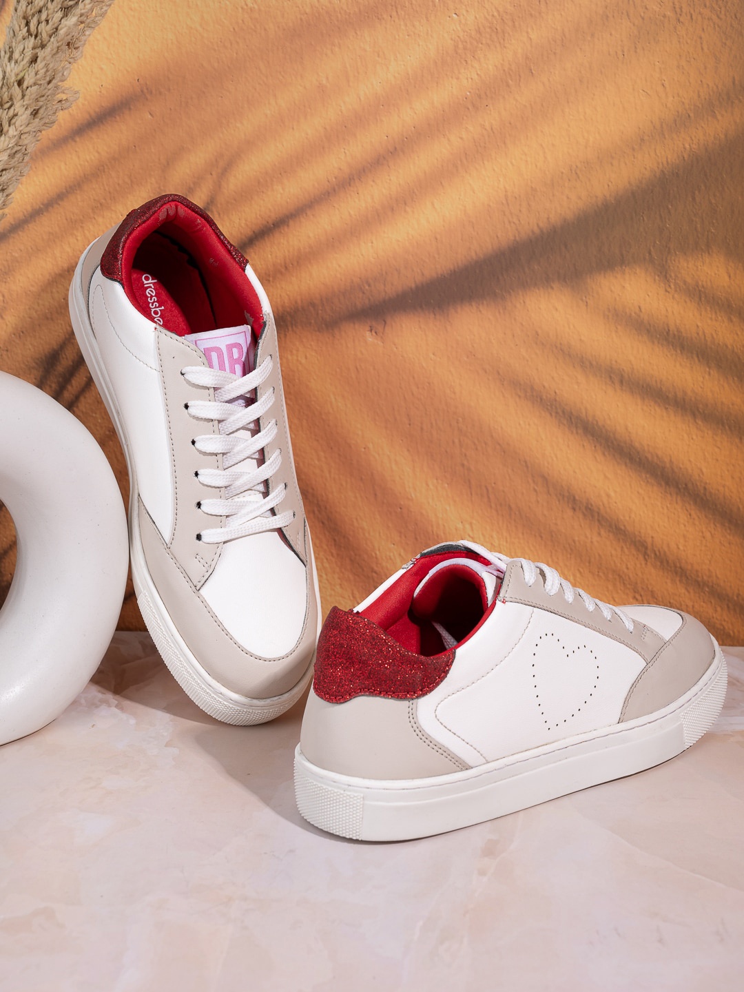 

DressBerry Women Beige Round Toe Lightweight Sneakers