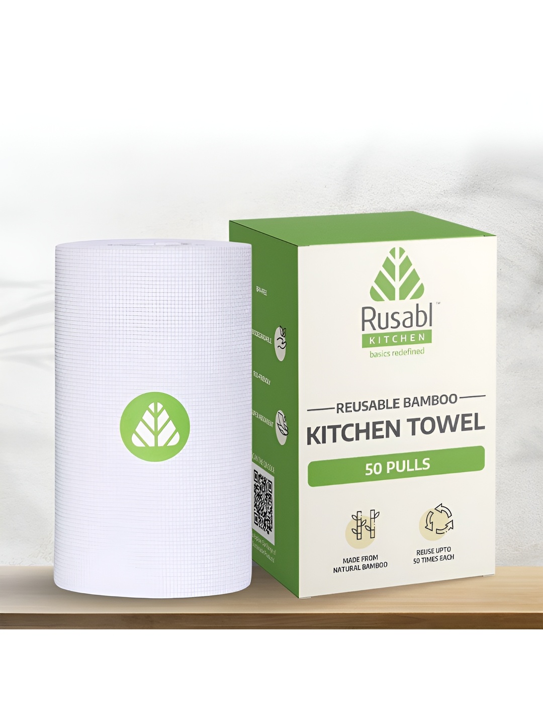 

Rusabl White Reusable Kitchen Towels 50Pcs