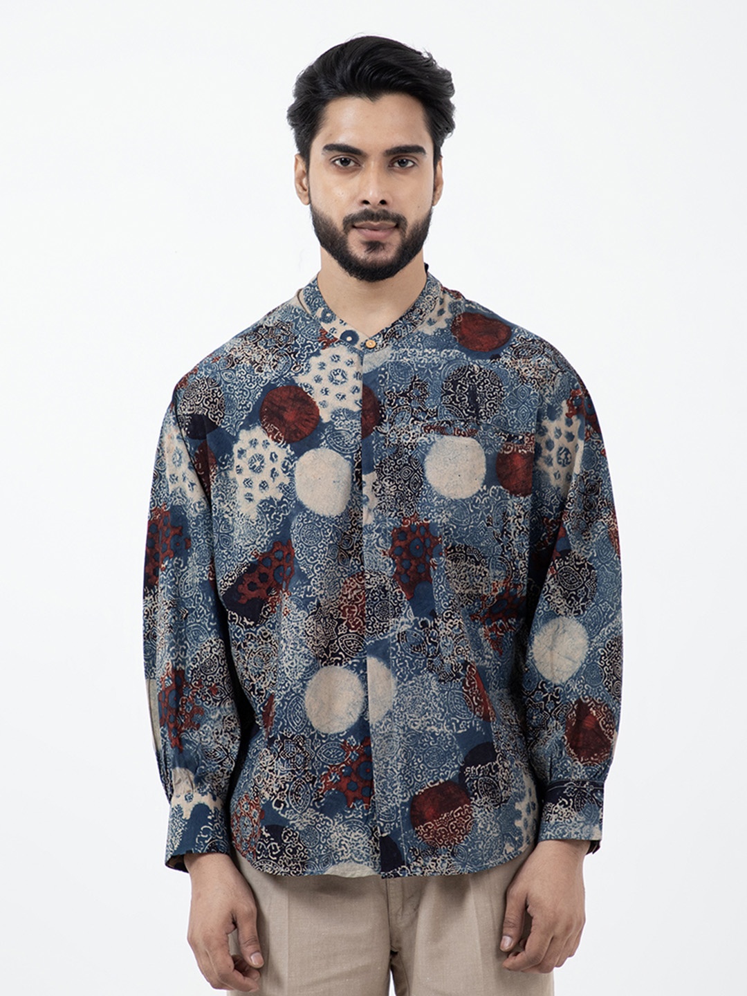 

Inkriti Ajrakh Indigo Kimono Shirt, Blue