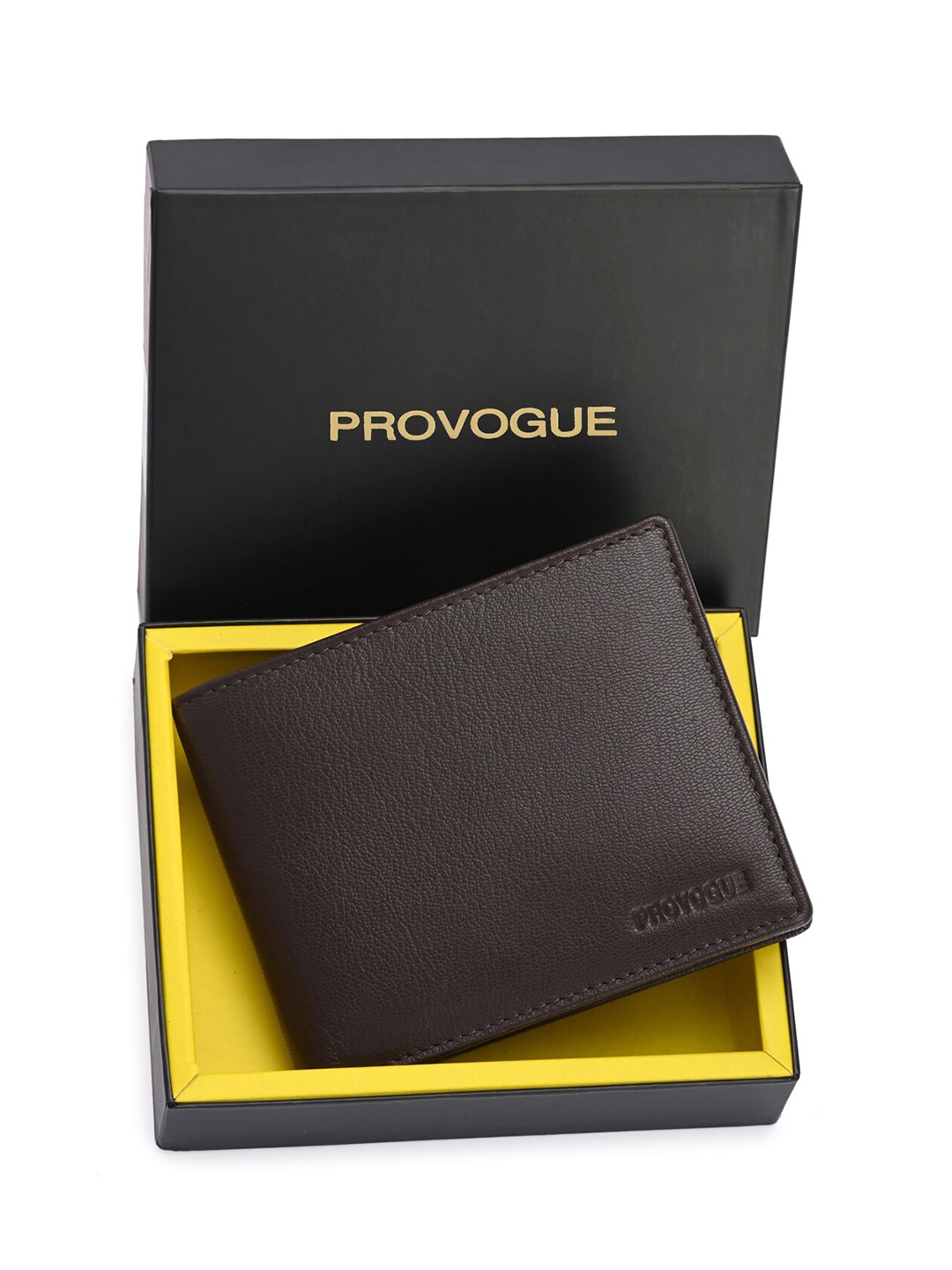 

Provogue Men Leather Two Fold Wallet, Brown