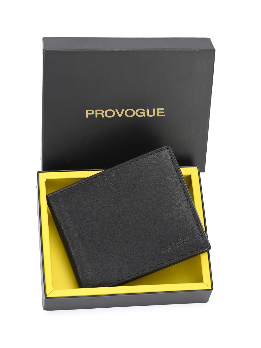 

Provogue Men Leather Two Fold Wallet, Black