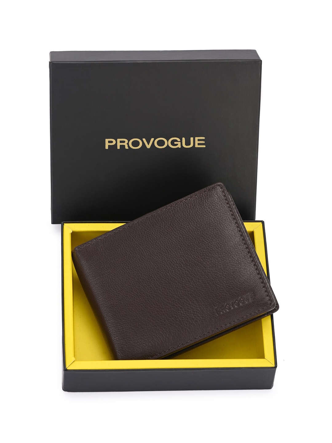 

Provogue Men Leather Two Fold Wallet, Brown