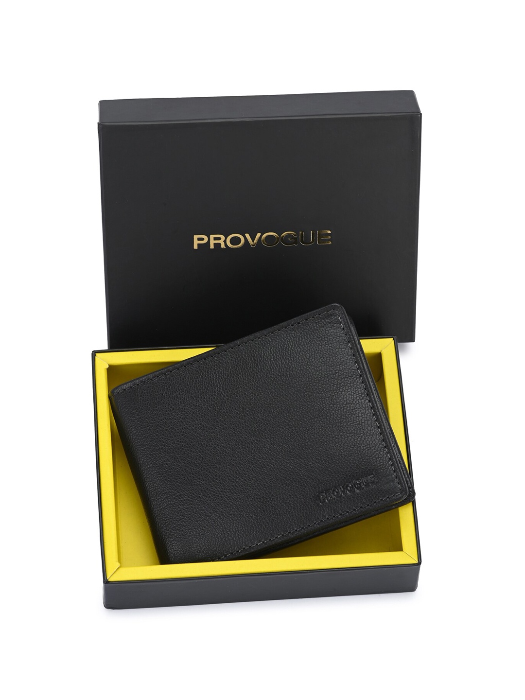 

Provogue Men Leather Two Fold Wallet, Black