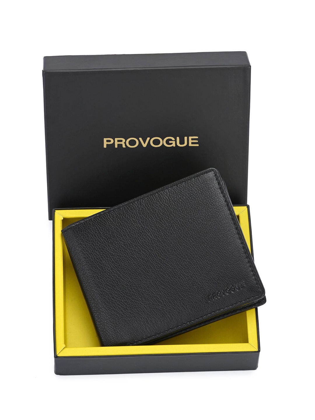 

Provogue Men Leather Two Fold Wallet, Black