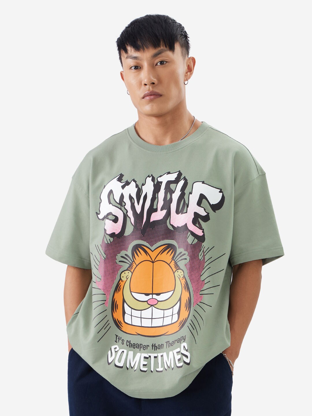 

The Souled Store Printed Round Neck T-shirt, Green