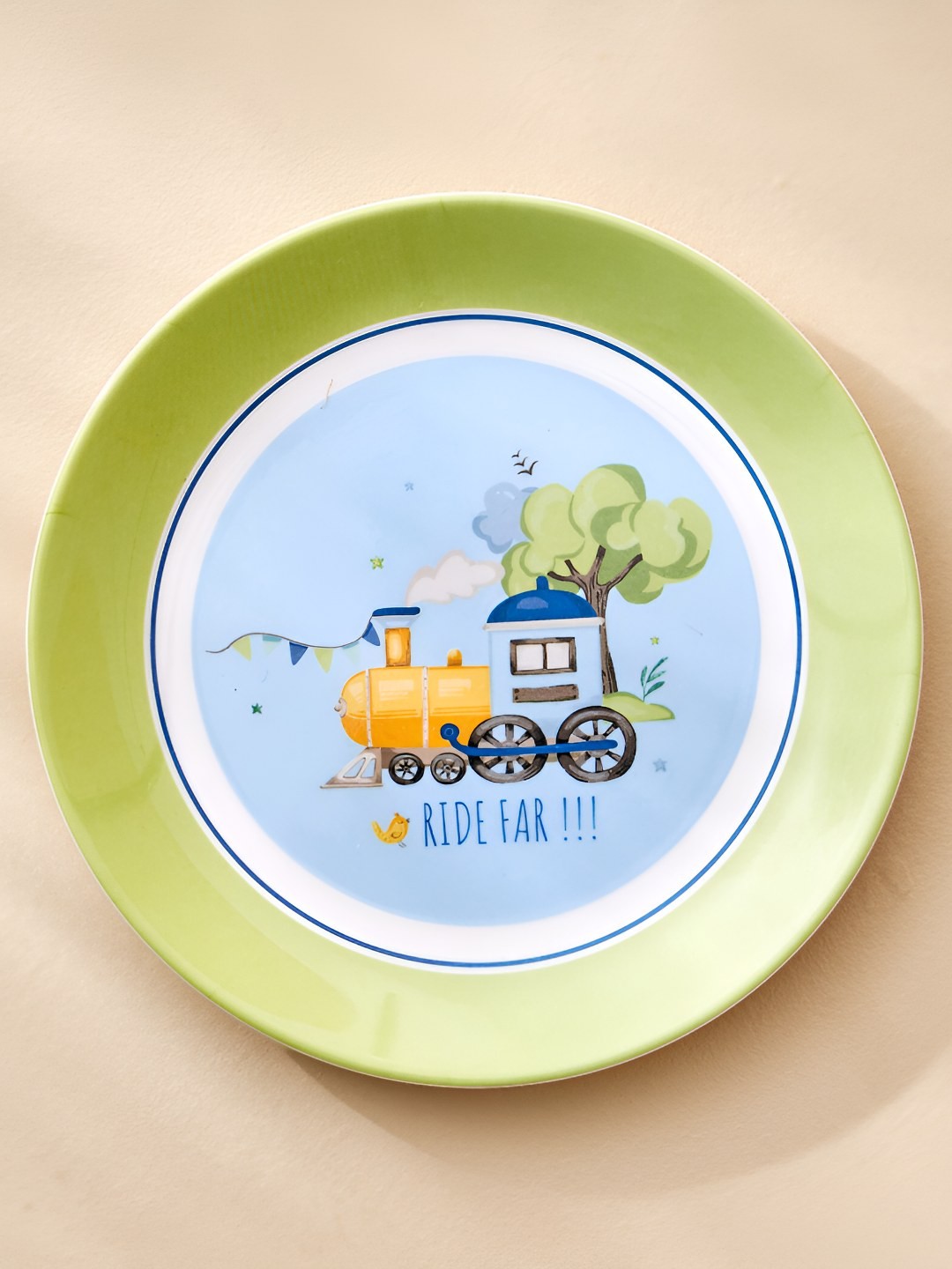 

Home Centre Slate Blue & Green Printed Round Plate