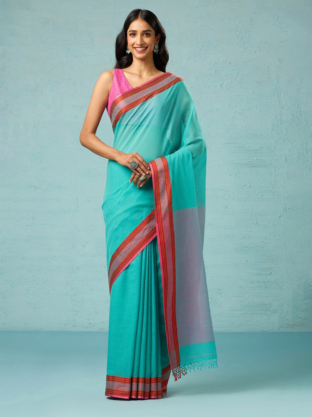 

Taneira Pure Cotton Saree, Green
