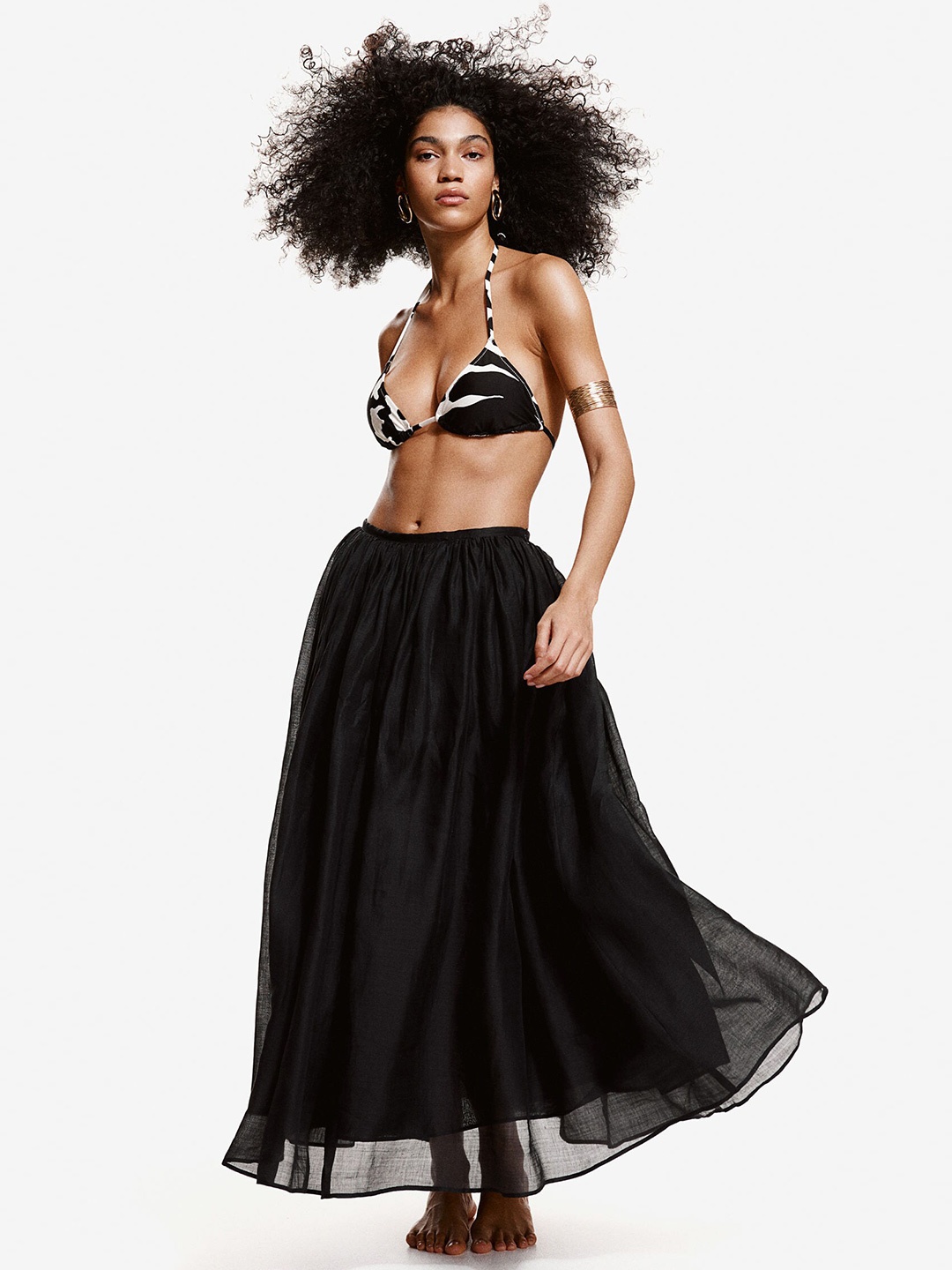 

H&M Padded Triangle Bikini Top, Black