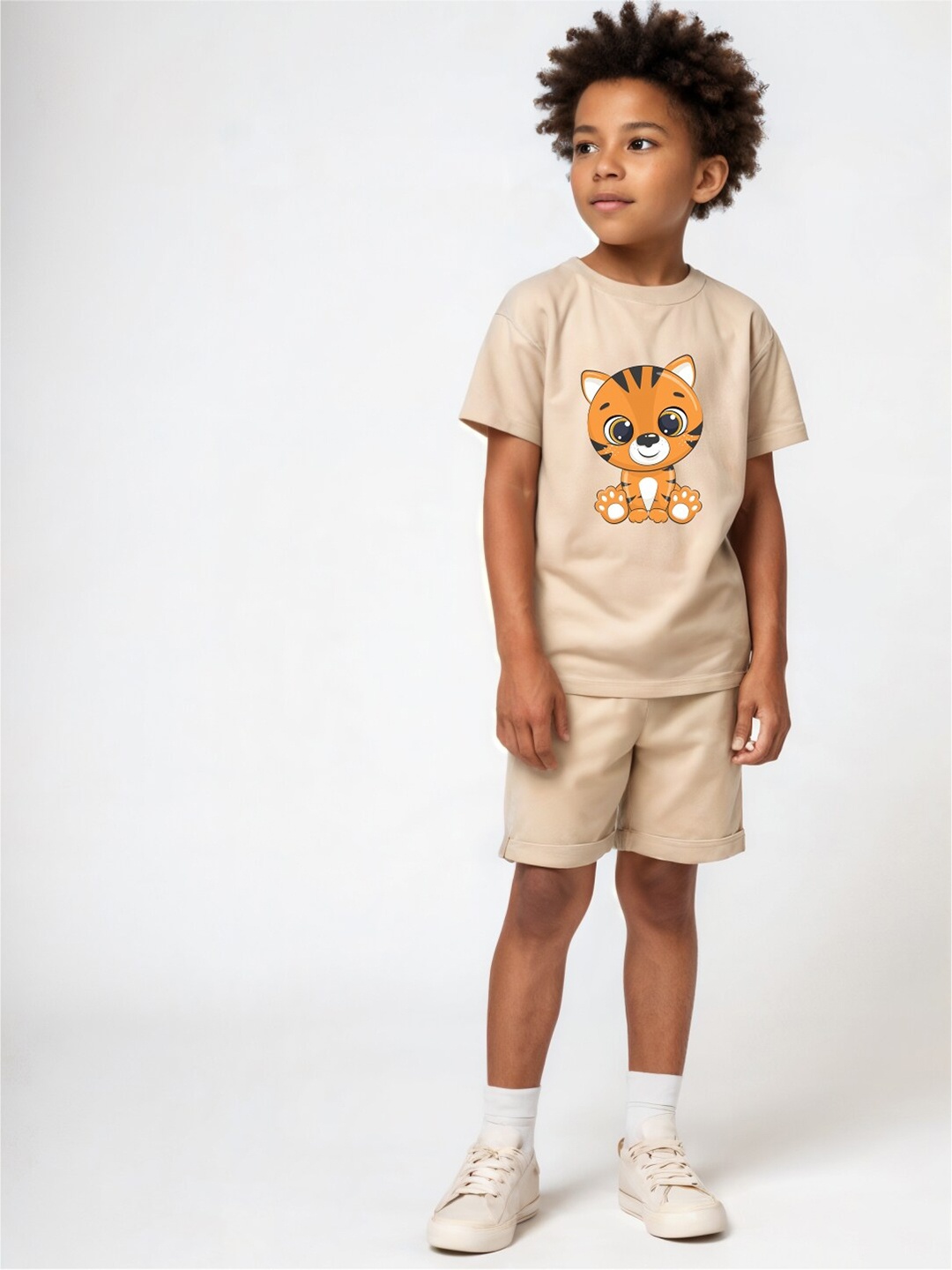 

x2o Kids Printed T-shirt with Shorts, Beige