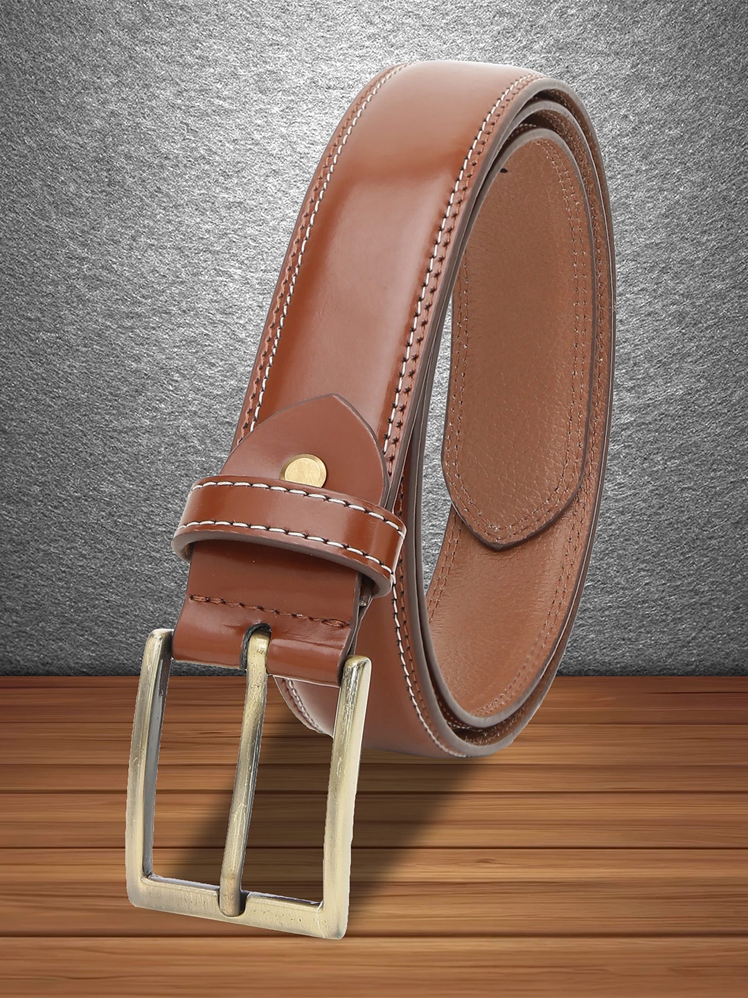 

The Roadster Lifestyle Co. Men Tan Leather Belt