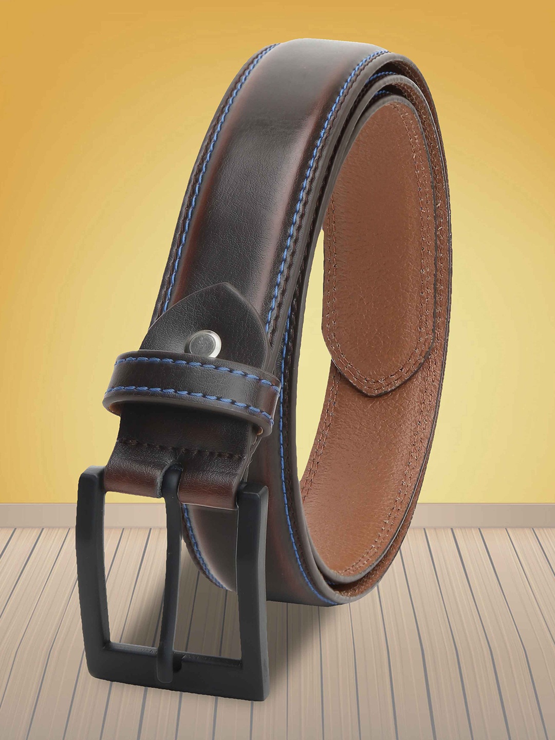 

The Roadster Lifestyle Co. Men Brown Leather Belt