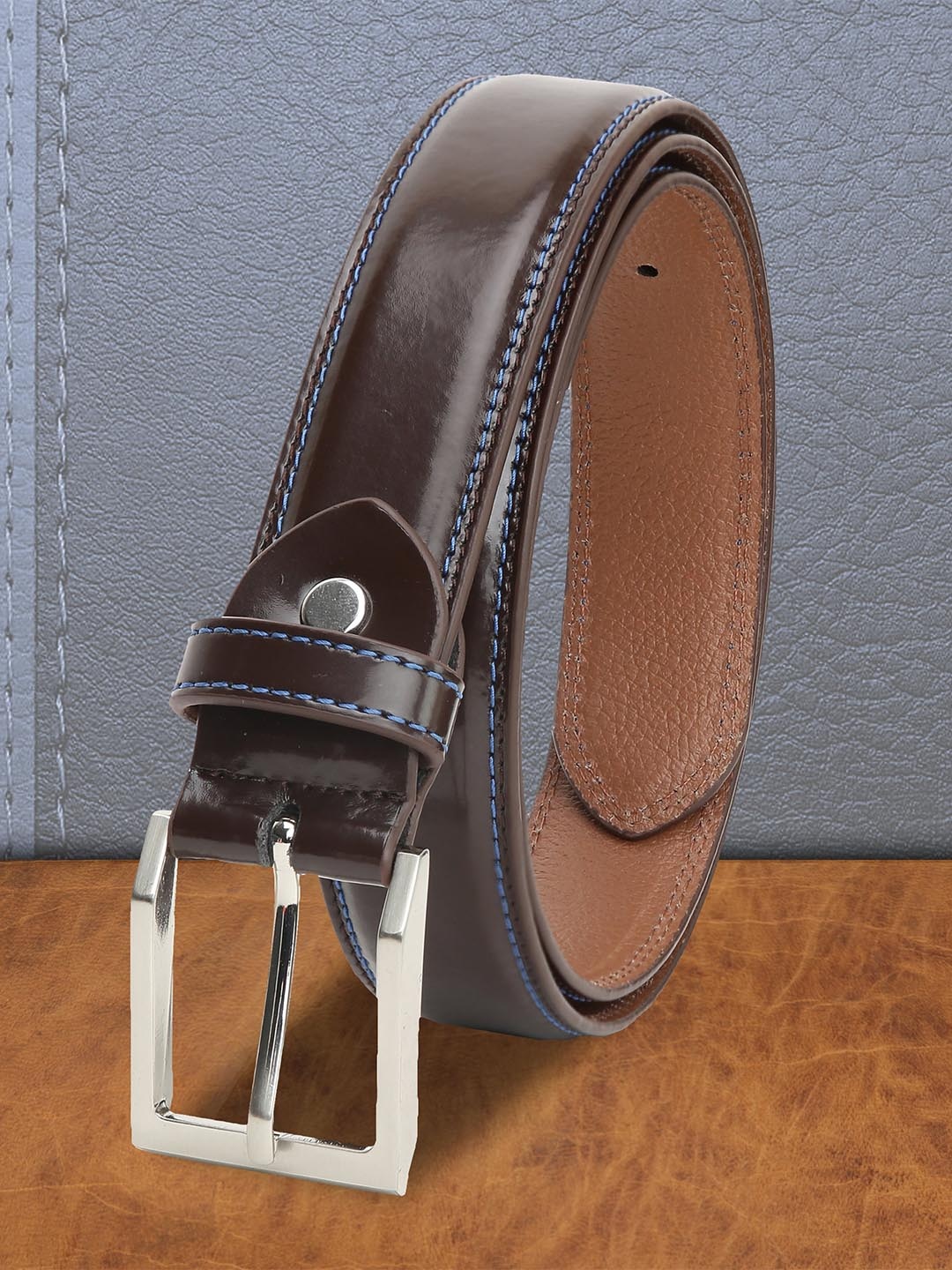 

The Roadster Lifestyle Co. Men Brown Leather Belt