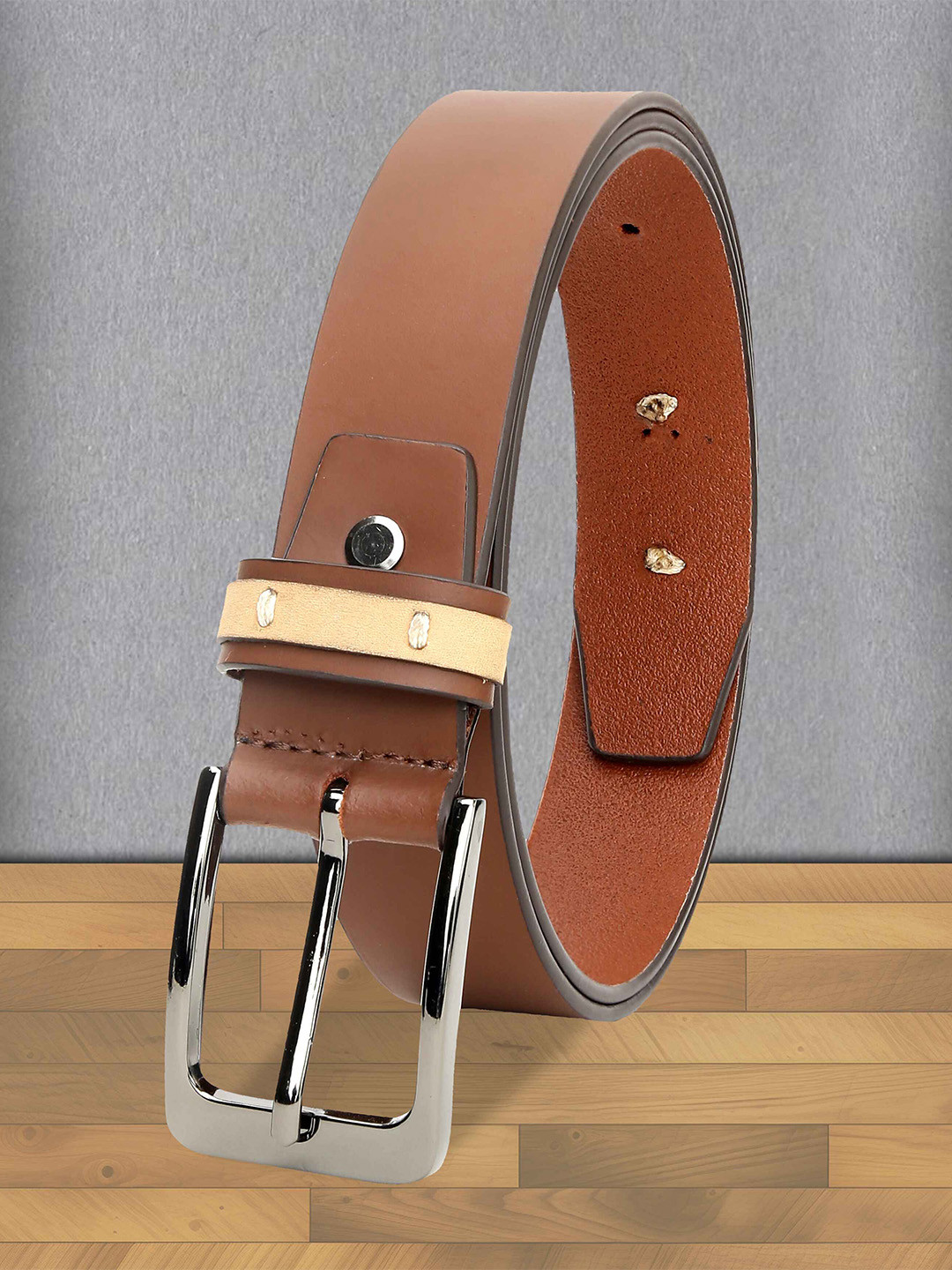 

The Roadster Lifestyle Co. Men Brown Leather Belt