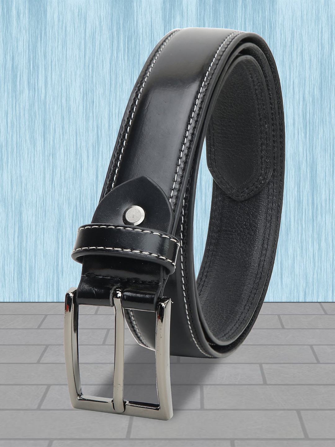 

The Roadster Lifestyle Co. Men Leather Belt, Black