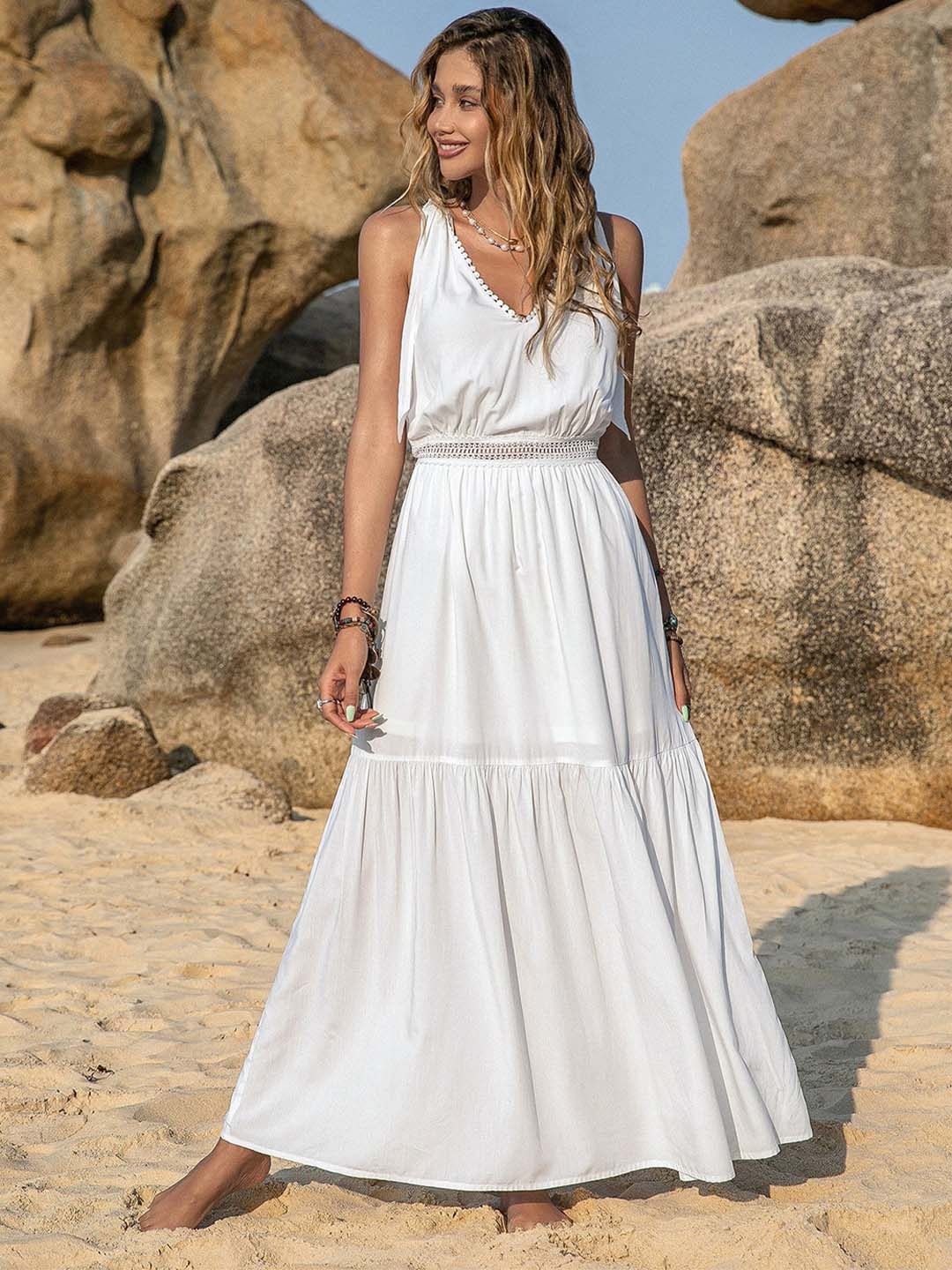 

JC Mode V-Neck Maxi Dress, White