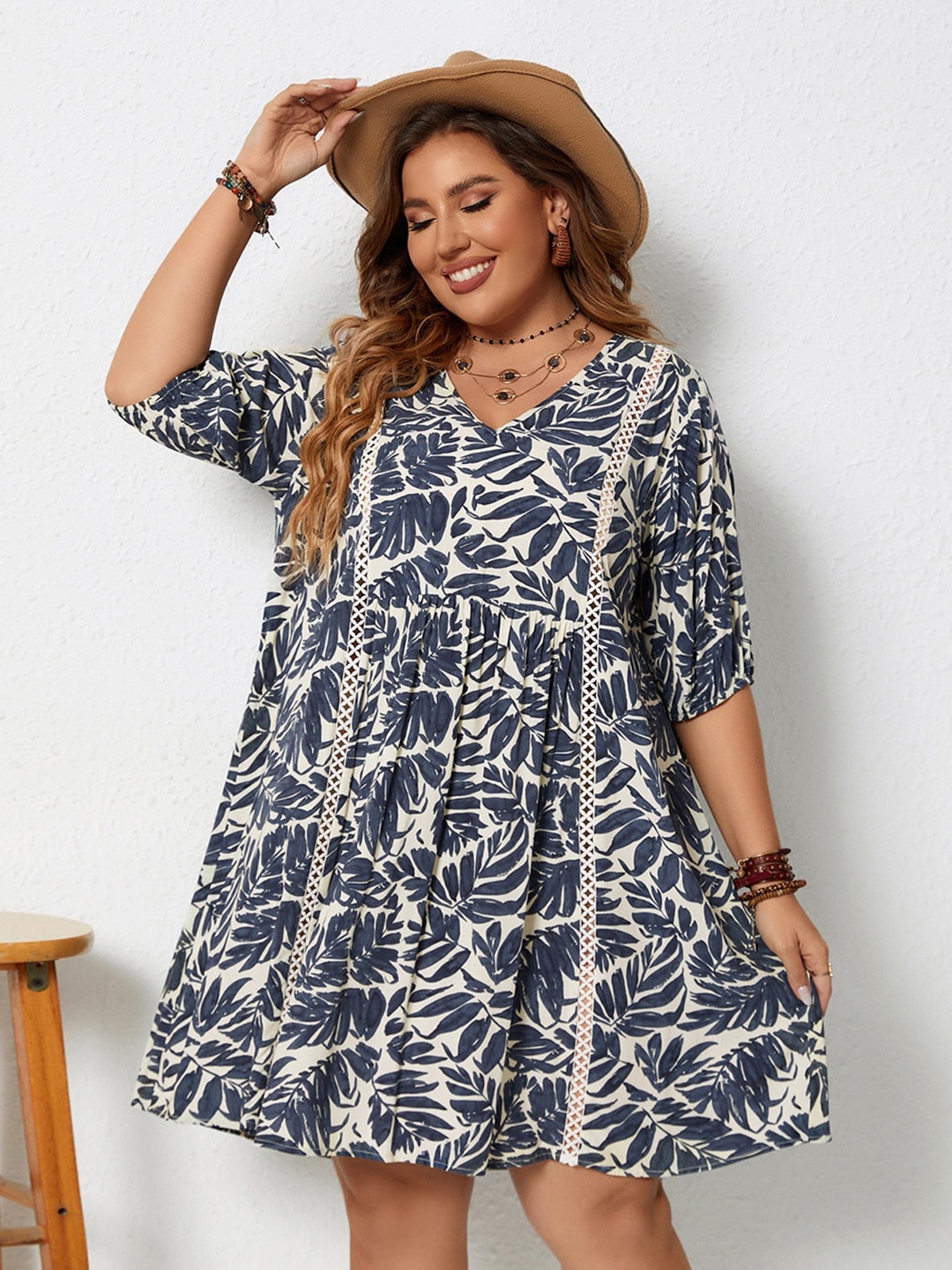 

JC Mode Women Fit & Flare Mini Dress, Navy blue