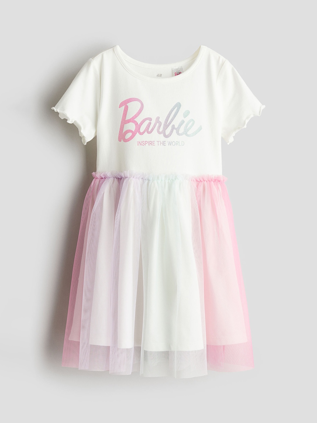 

H&M Girls Printed Tulle-Skirt Dress, White