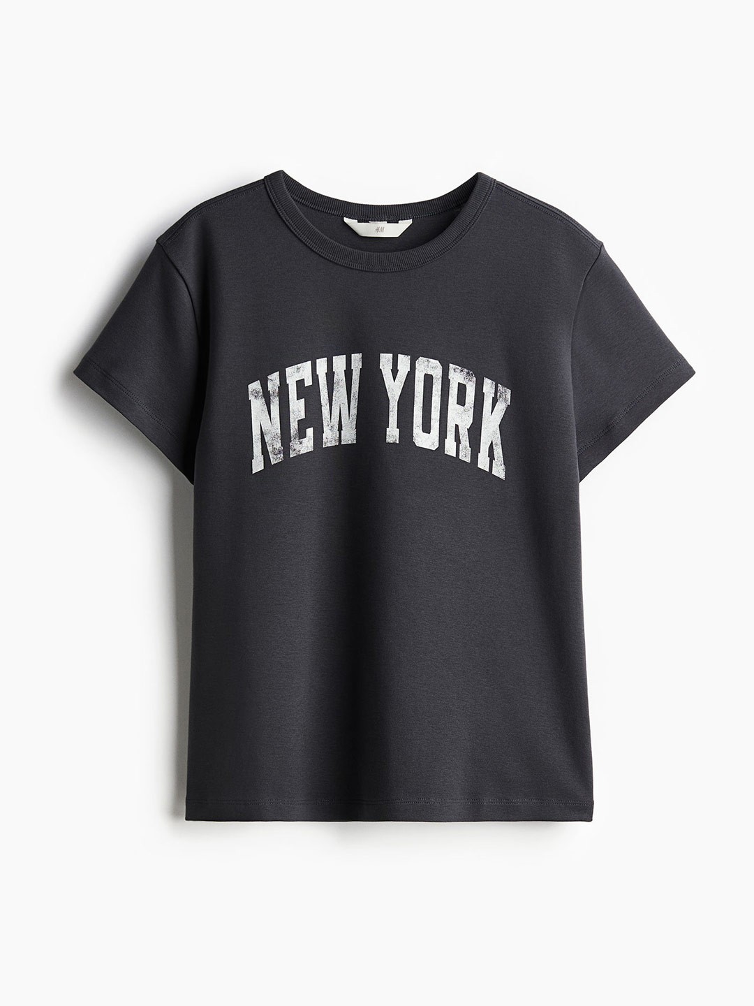 

H&M Women Fitted T-shirt, Grey