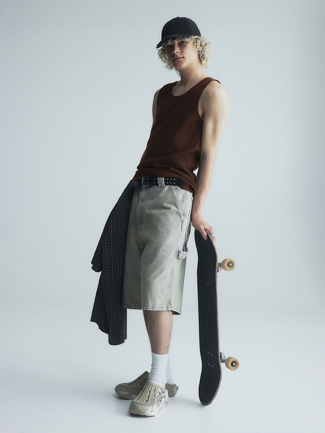 

H&M Slim Fit Ribbed Vest Top, Brown