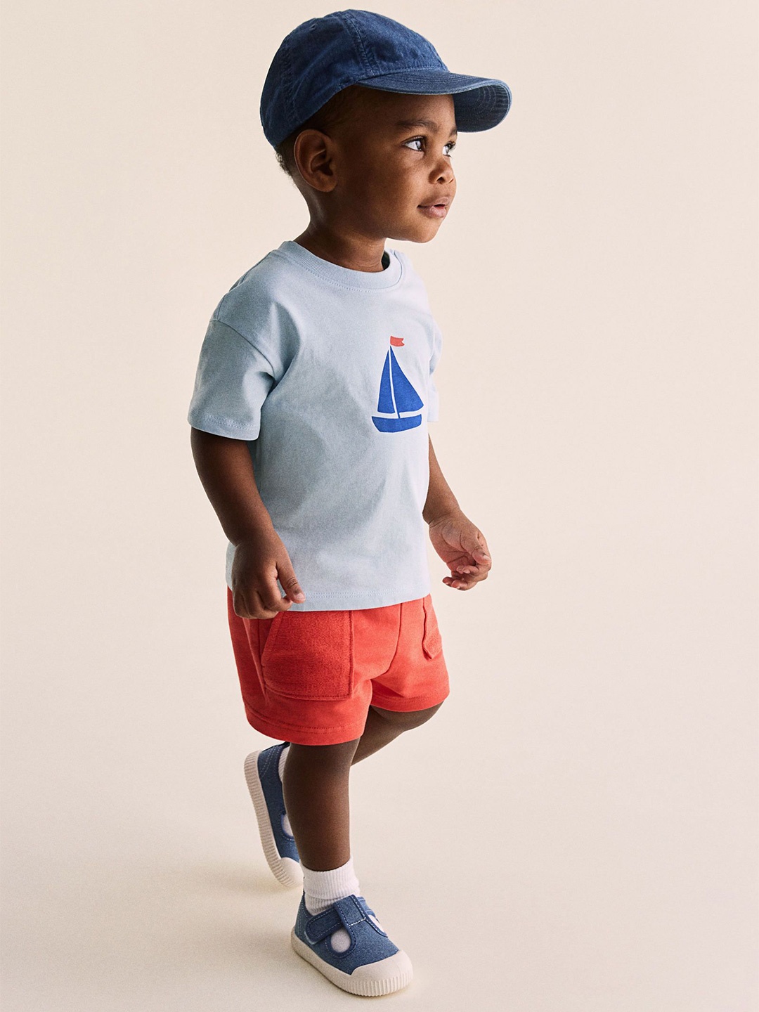 

H&M Boys Pure Cotton Jersey T-shirt, Blue