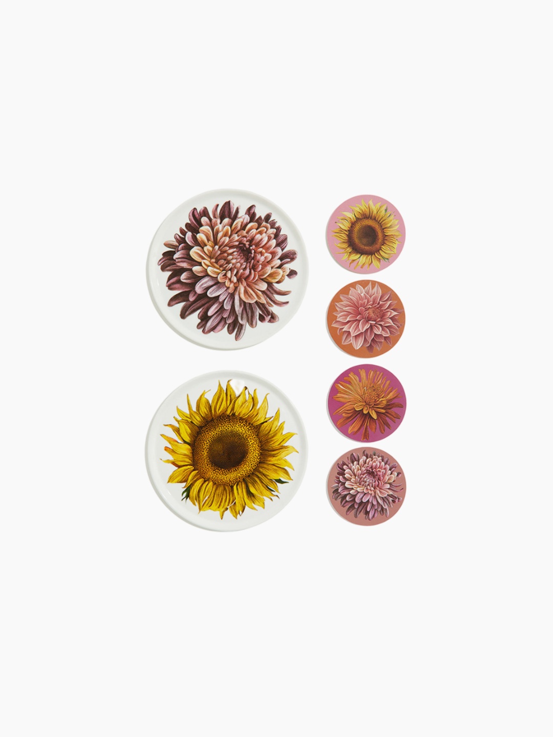 

H&M Pink & Orange-Coloured 4-Pack Graphic-Print Coasters