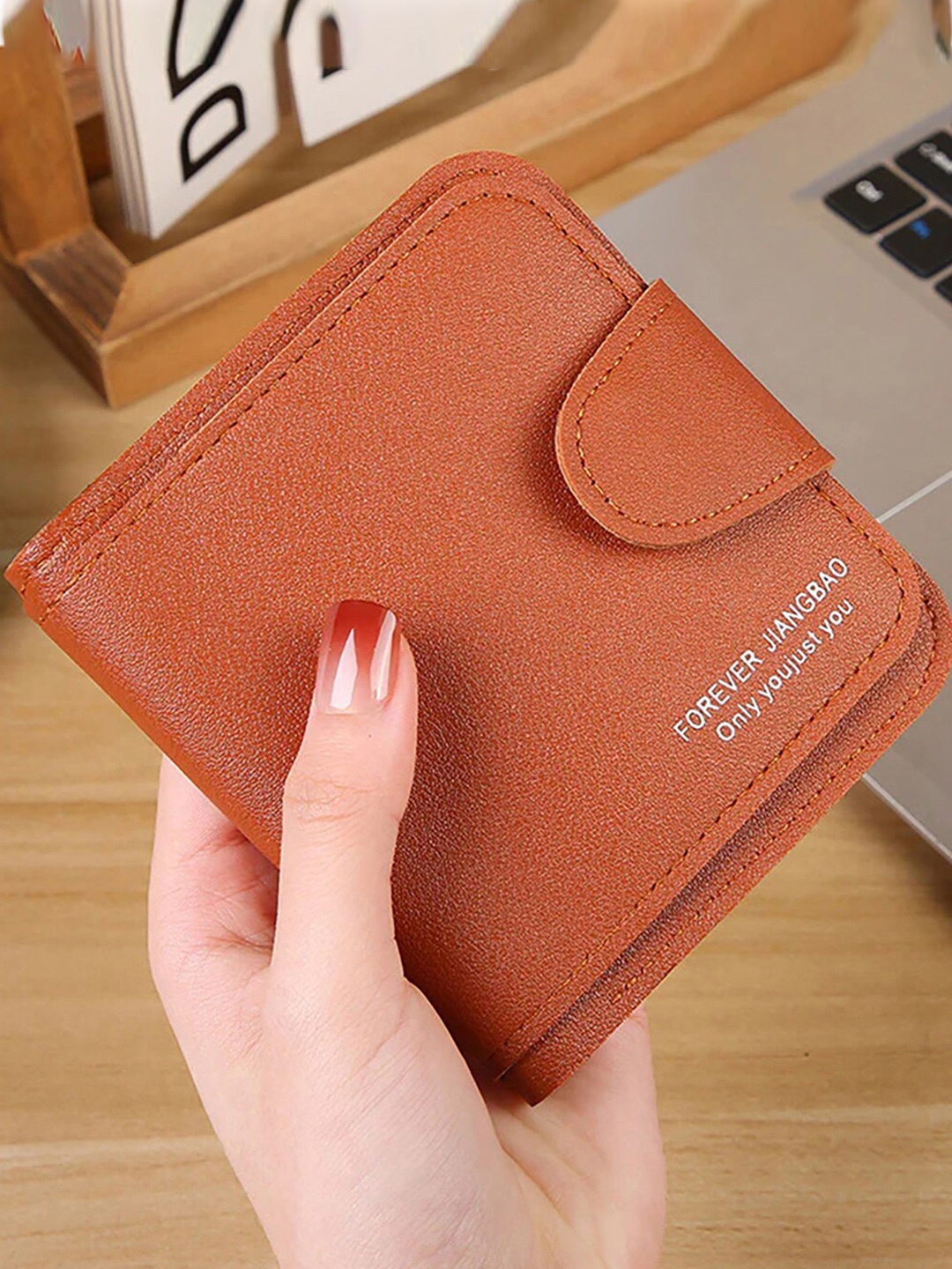 

SYGA Women Leather Three Fold Wallet, Brown