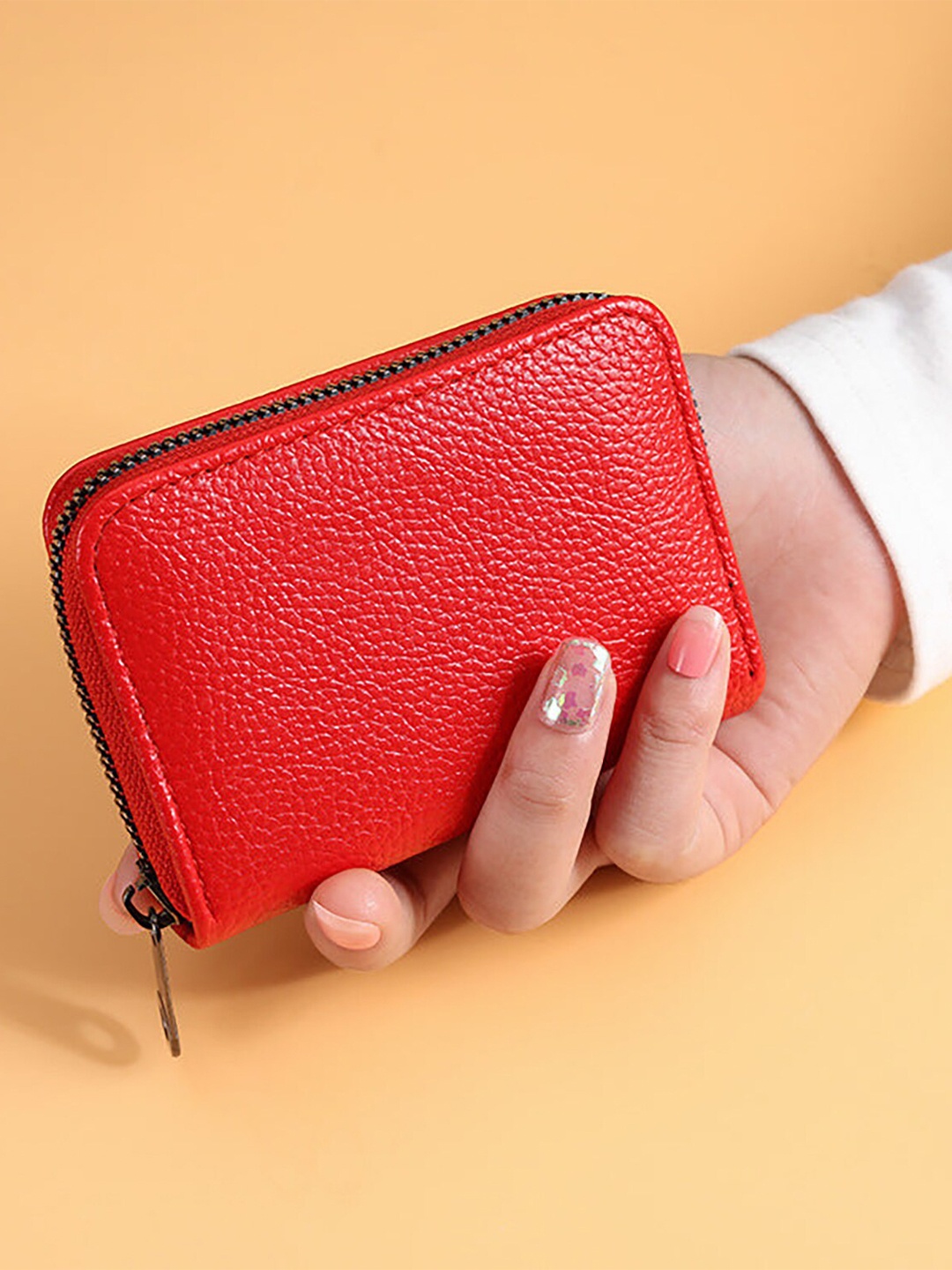 

SYGA Women Leather Two Fold Wallet, Red