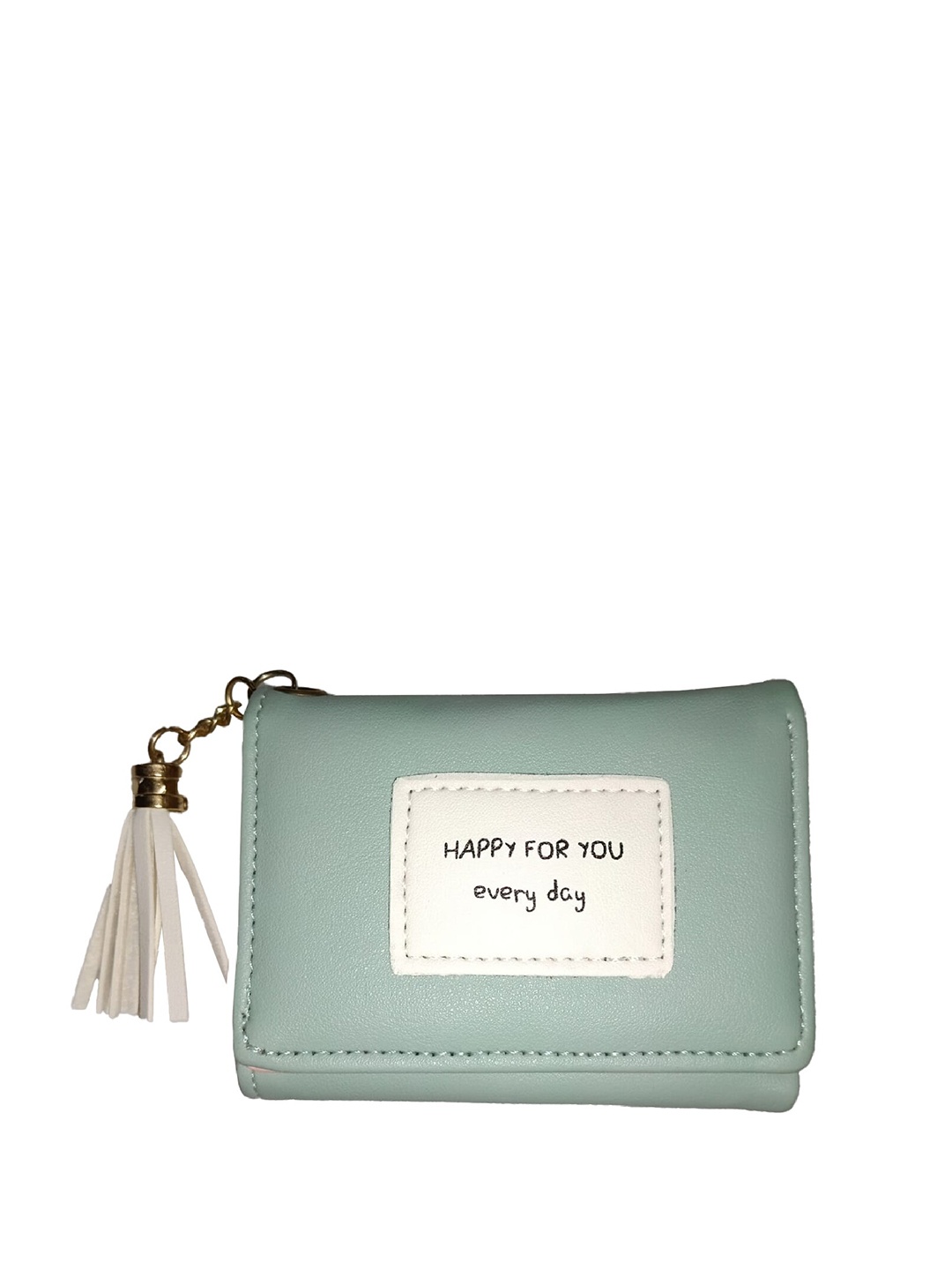 

SYGA Women Typography Printed Leather Three Fold Wallet, Green