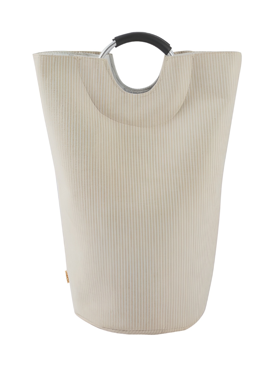 

HOKIPO Beige & White Striped Cotton Laundry Bag