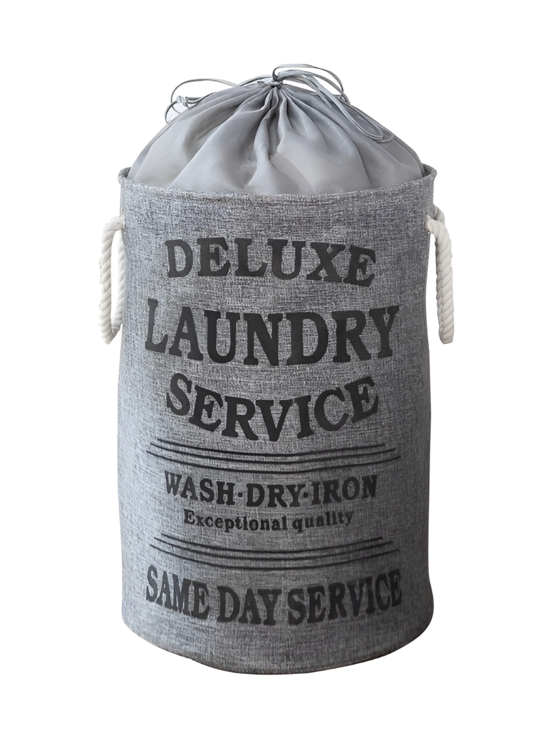 

HOKIPO Grey & Black Printed Cotton Laundry Bag