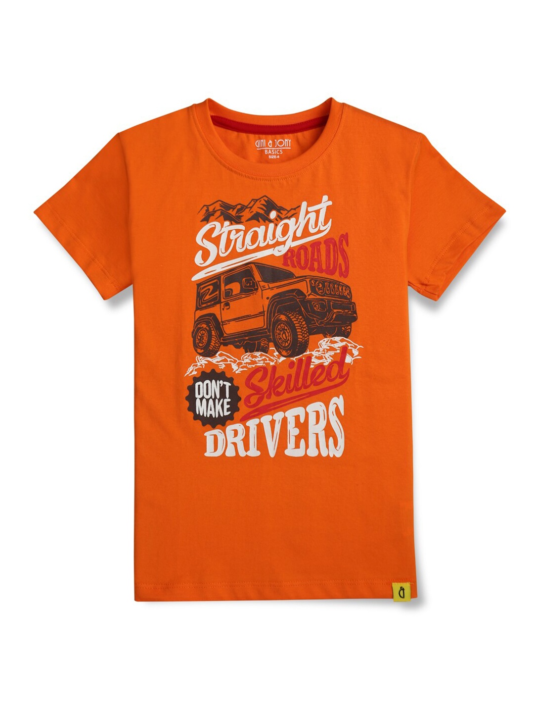 

Gini and Jony Boys Round Neck Short Sleeves Cotton T-shirt, Orange