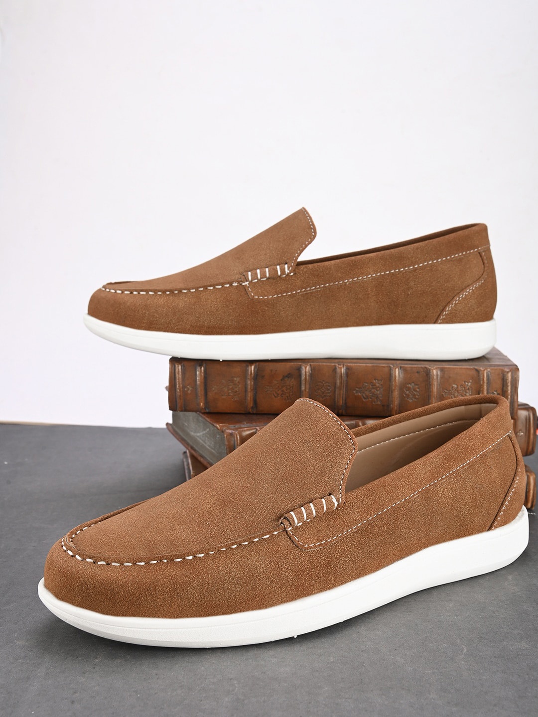 

Mast & Harbour Men Suede Slip-On Sneakers, Tan