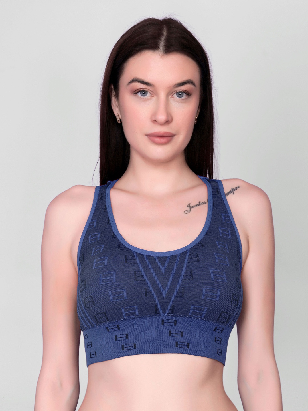 

Gopalvilla Self Designed Full Coverage Lightly Padded Workout Bra With All Day Comfort, Blue