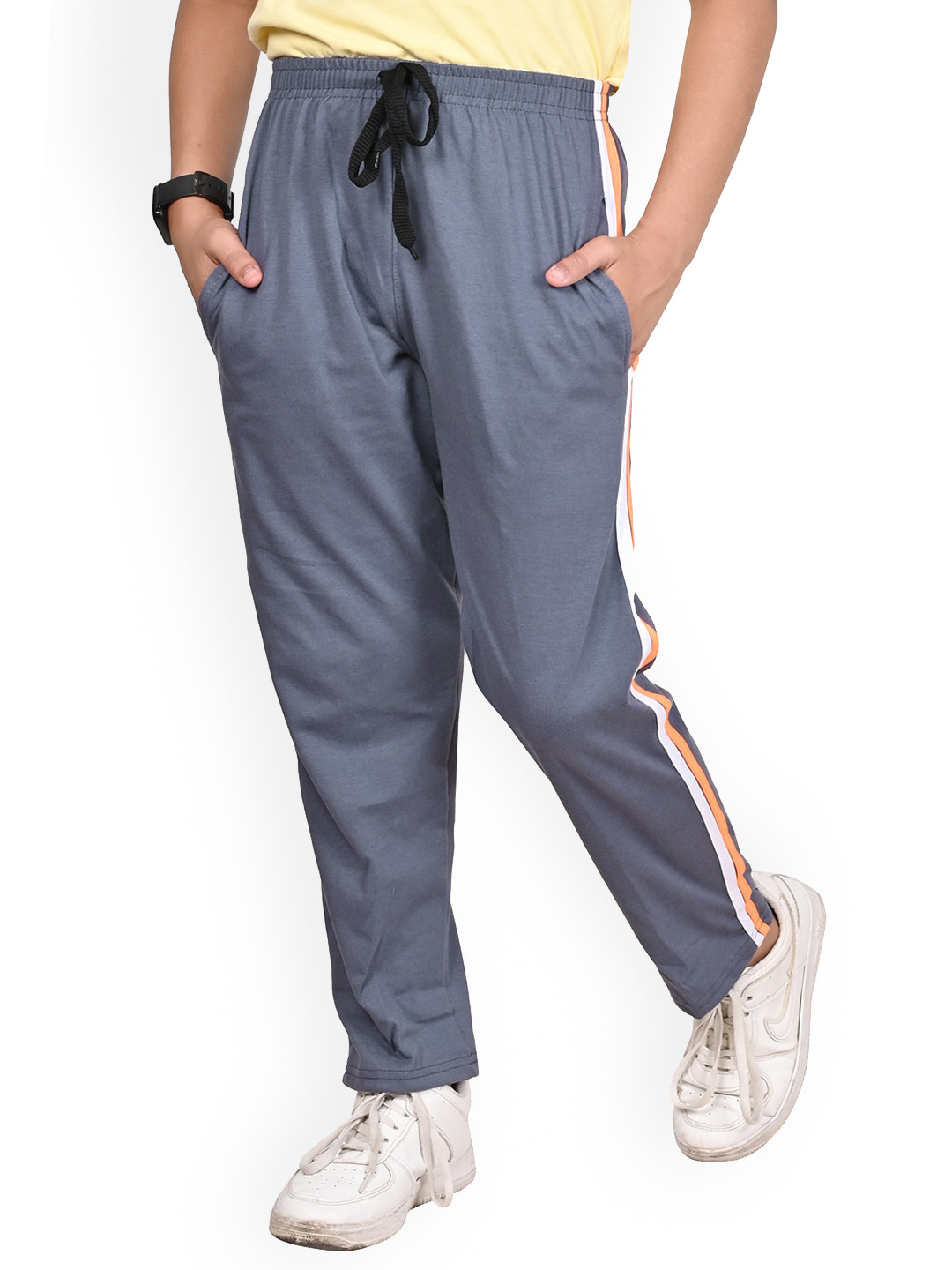

BAESD Side Double Patti Lower Cotton Track Pants, Silver