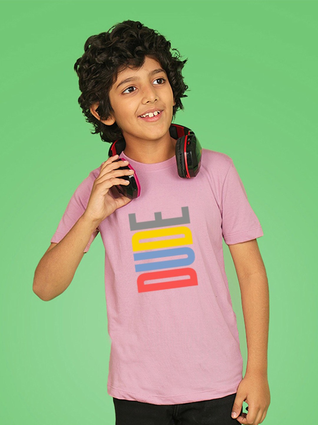 

NUSYL Boys Round Neck Printed T-shirt, Purple