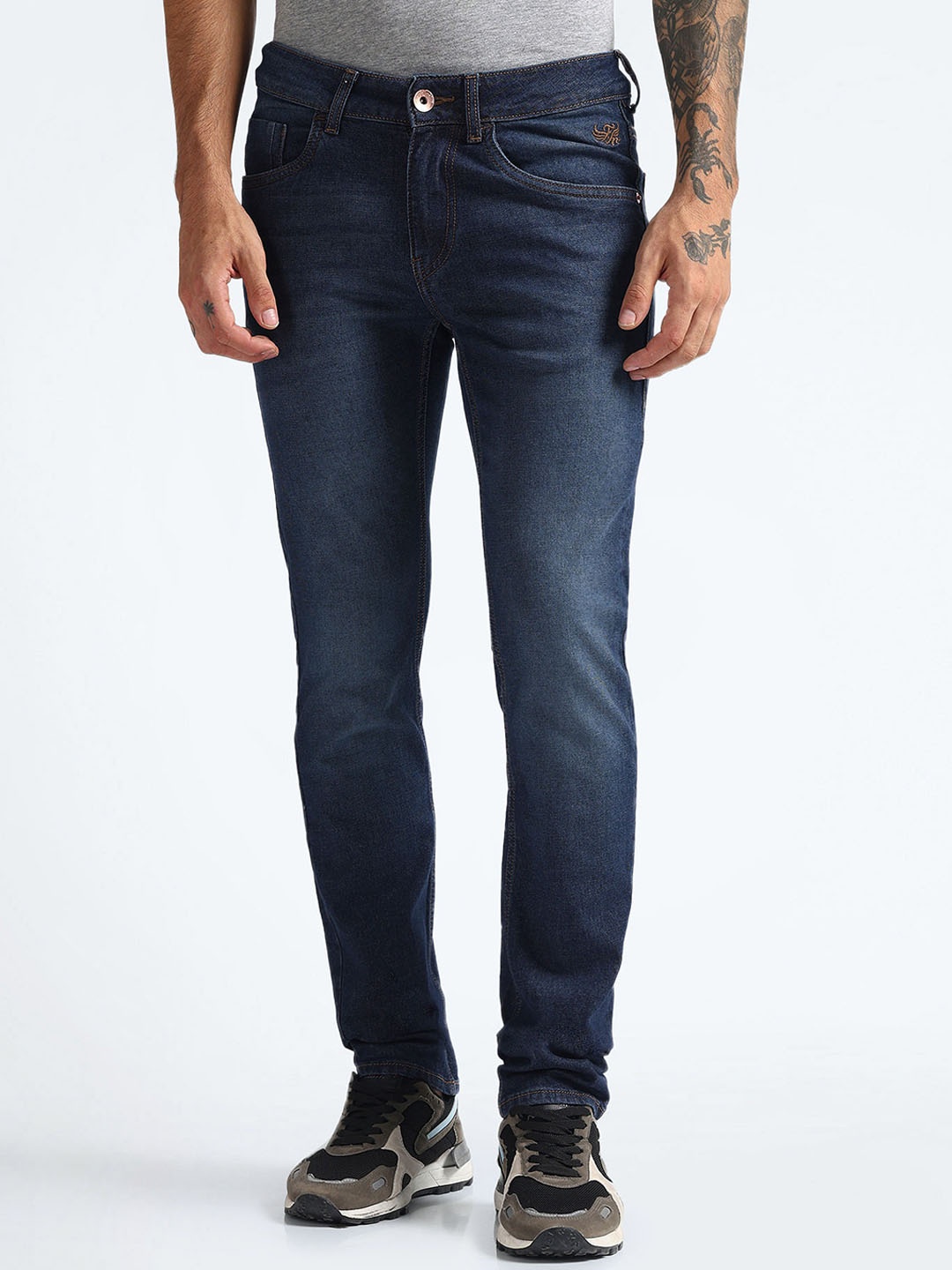 

Flying Machine Men Skinny Fit Light Fade Stretchable Jeans, Blue