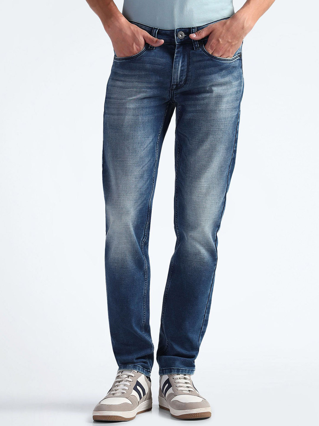 

Flying Machine Men Skinny Fit Heavy Fade Stretchable Jeans, Blue