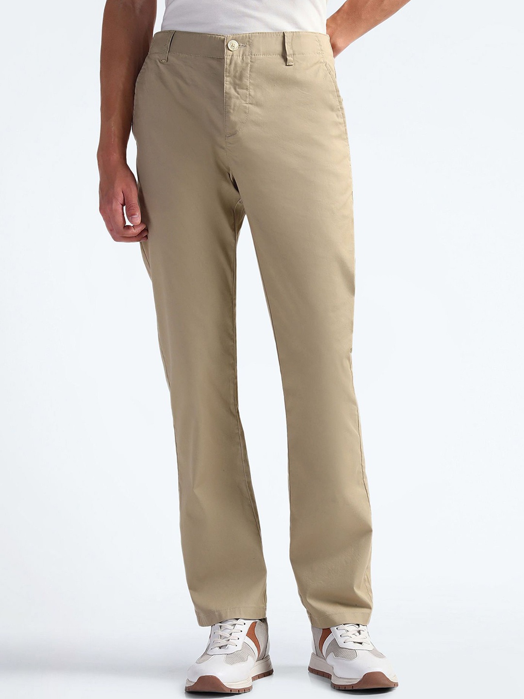 

Flying Machine Men Straight Fit Trouser, Beige