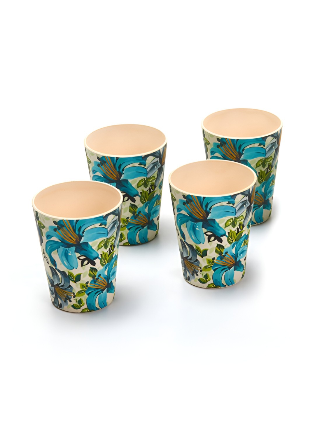 

Red Butler 4Pcs Blue & Green Printed Bamboo Eco-Friendly Water Glass