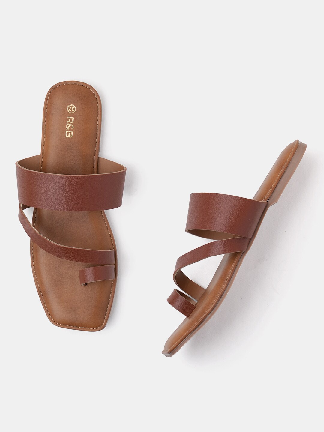 

R&B Women One Toe Flats, Tan