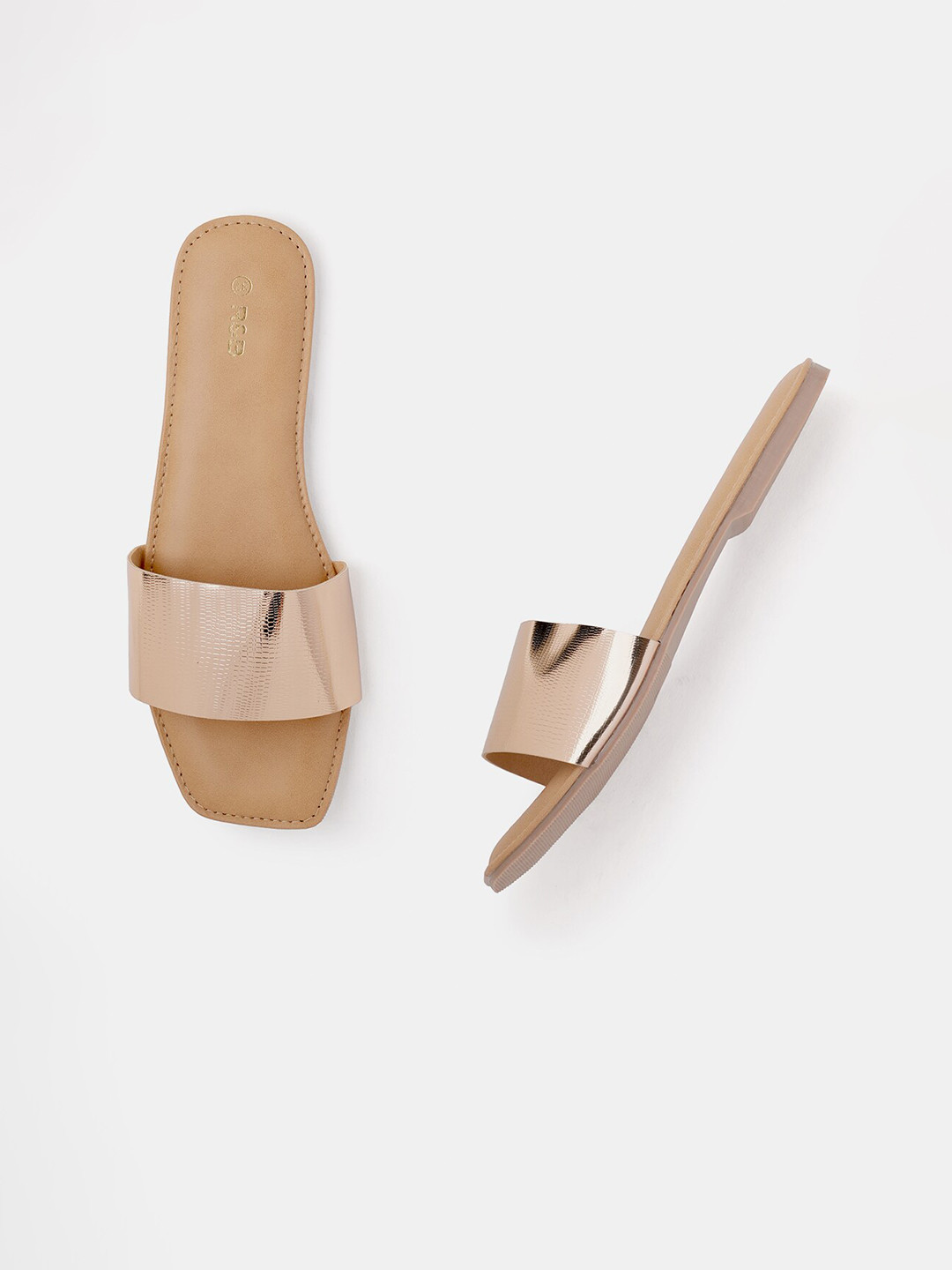 

R&B Women Open Toe Flats, Gold