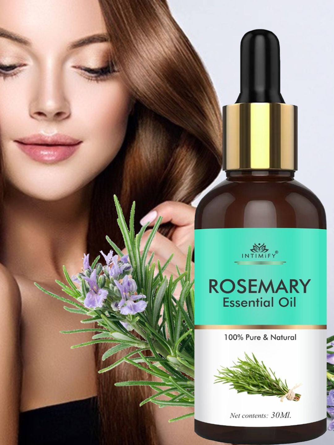 

INTIMIFY Rosemary Essential Oil For Hair & Skin - 30ml, Transparent