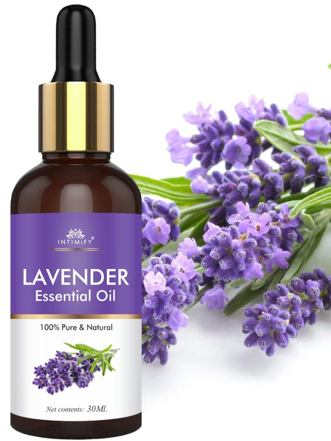 

INTIMIFY Lavender Essential Oil For Hair Growth Skin Care Face & Aromatherapy-30ml, Transparent