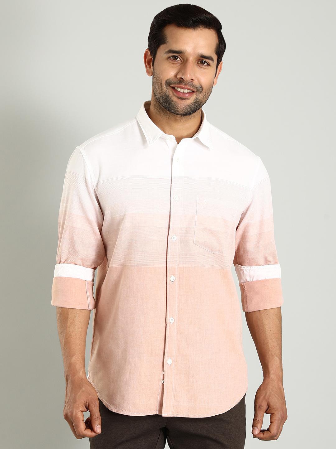 

Indian Terrain Chiseled Spread Collar Skinny Fit Cotton Casual Shirt, Yellow